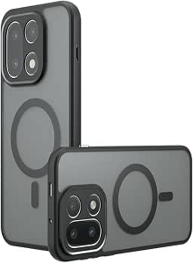 GQ لهاتف OnePlus 15 5G غطاء هاتف مغناطيسي | متوافق مع Mag-Safe | نواة مغناطيسية N52 مع 38 نقطة مغناطيسية | إطار TPU مقاوم للصدمات + خلفية PC | أسود شفاف غير لامع